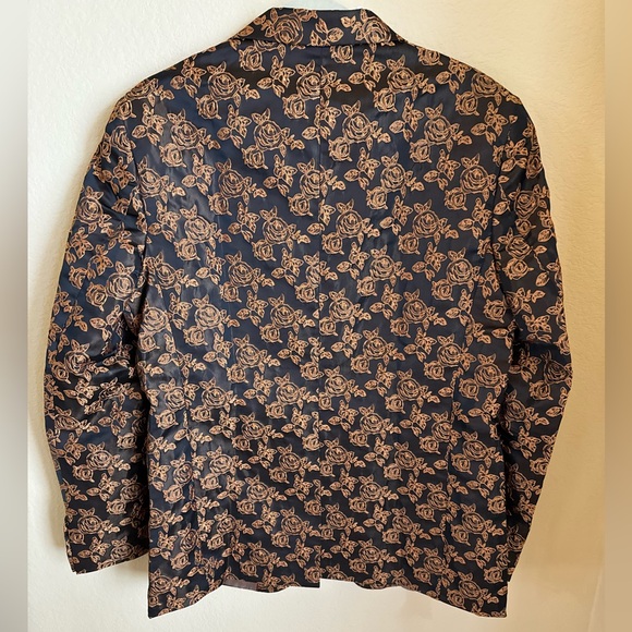 COOFANDY Men's Floral Tuxedo Jacket Rose Embroidered Suit Jacket/Blazer Size M - Picture 2 of 5